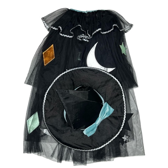 Meri Meri Tulle Appliqué Witch Cape And Hat - Picture 1 of 13